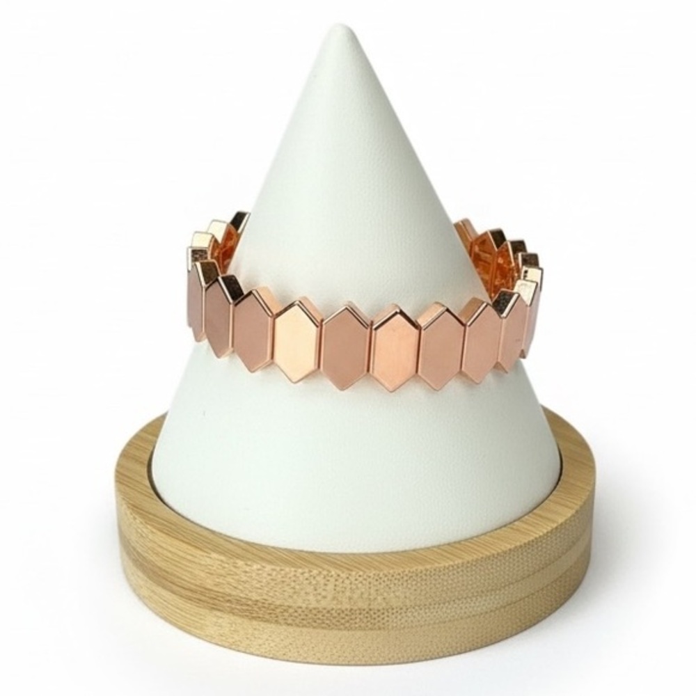 Rose Gold Hexagon Stretch Bracelet